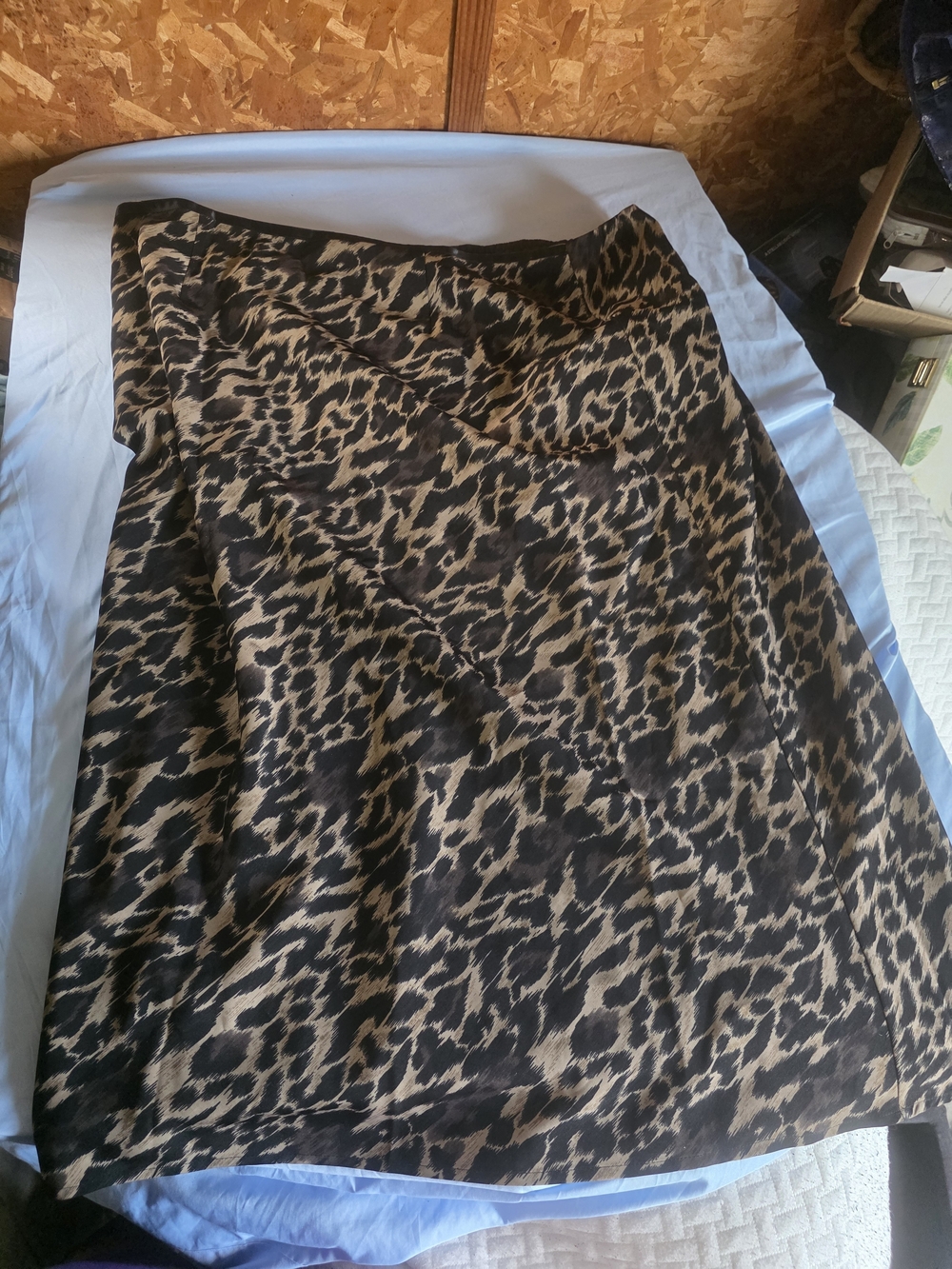 Cato Leopard Print A-Line Skirt in Black and Tan